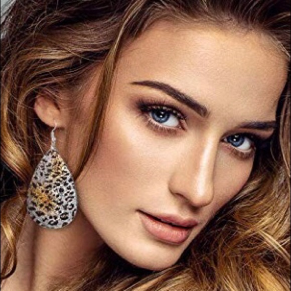 Fashion Jewelry Jewelry - *3 for 12* Animal print teardrop earrings
